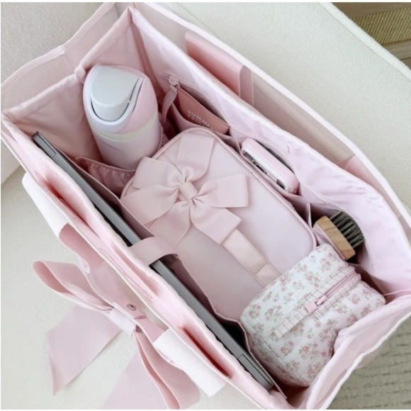 case-mate Handbags - Pink Tote Bag Organizer Insert Water Resistant Multi Pocket Travel Liner Large